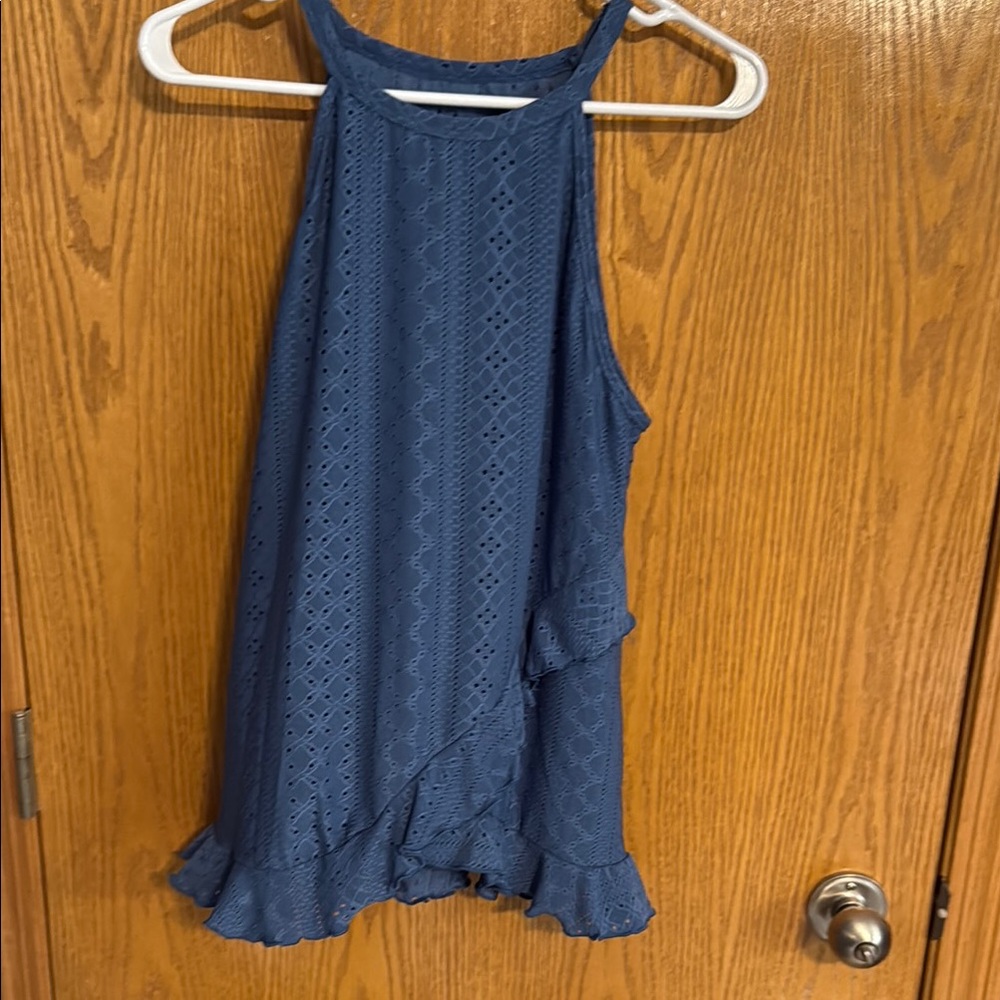 SHEIN Blue Lace Tank Top